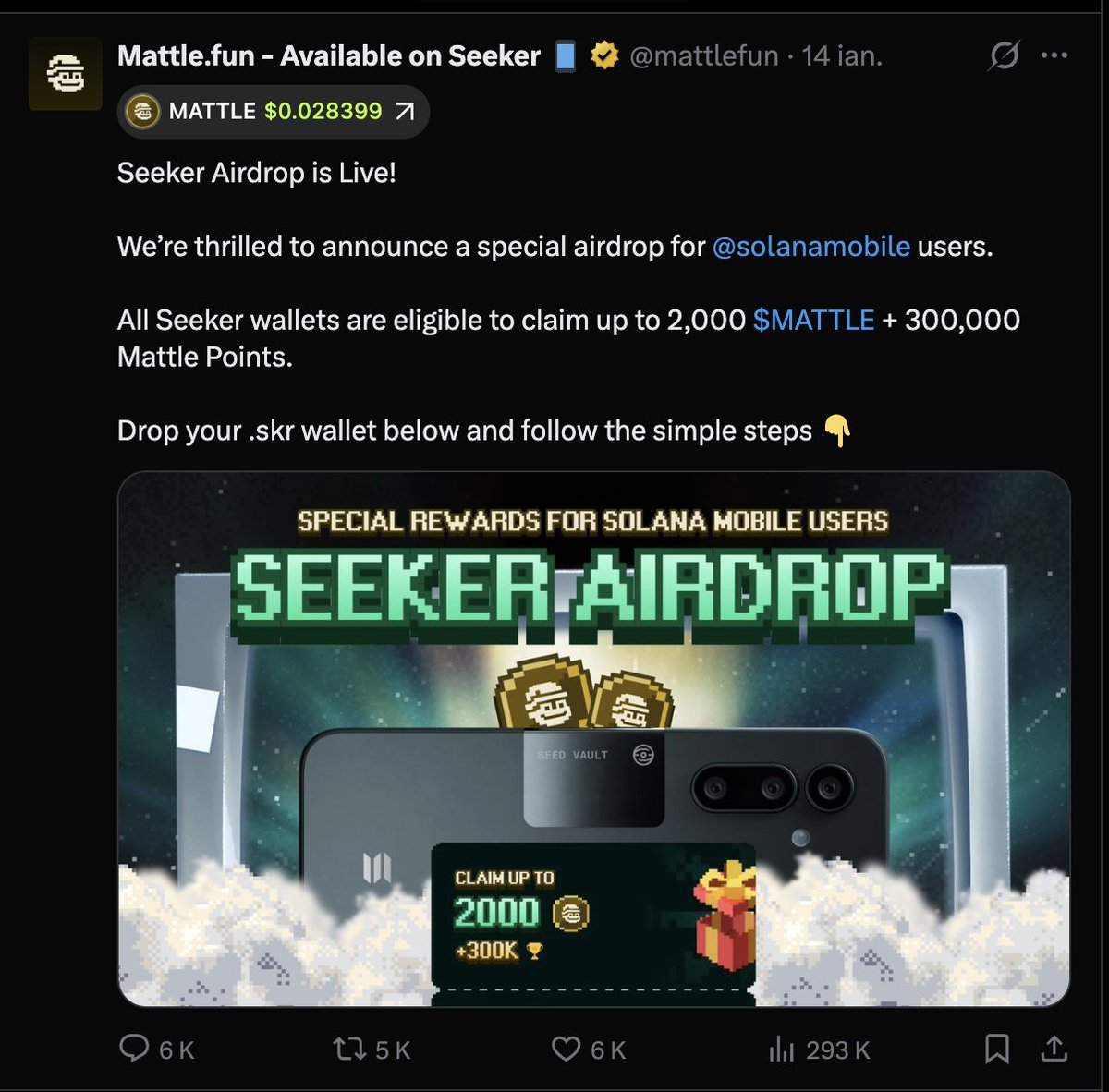 Dacă aveti telefonul Solana Seeker, verificati airdropul de mai jos 👇