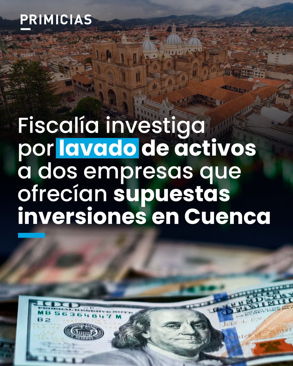 El caso inició como un presunto delito de estafa y captación de dinero en Cuenca. El perjuicio económico supera los USD 500.000, según la Fiscalía, que investiga a dos empresas que ofrecían inversiones sin autorización. prim.ec/ekl350XXeHq