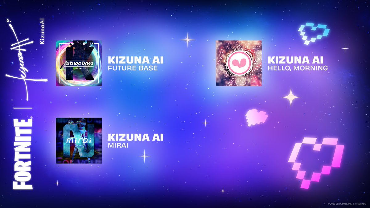 FireMonkey's tweet image. The iconic virtual entertainer who helped define the VTuber era, KizunaAI, is officially joining Fortnite and landing in the Item Shop on 1/16 at 7 PM ET! 

Known for her energetic personality and impact on digital culture, KizunaAI is a pioneer in the online space of virtual…
