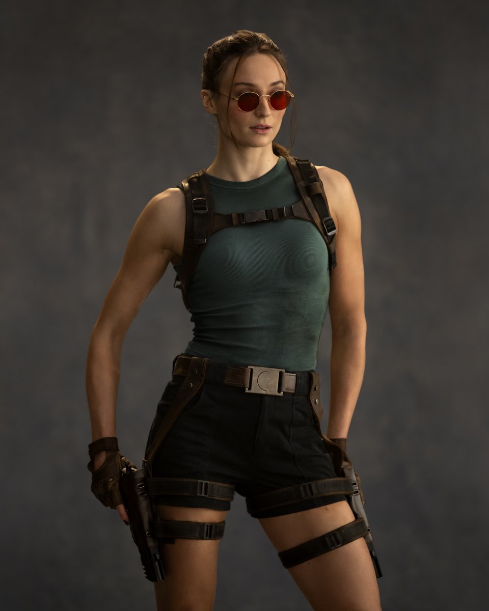Wario64's tweet photo. First look at Sophie Turner as Lara Croft in Prime Video's Tomb Raider series https://t.co/9B7krWkEHn