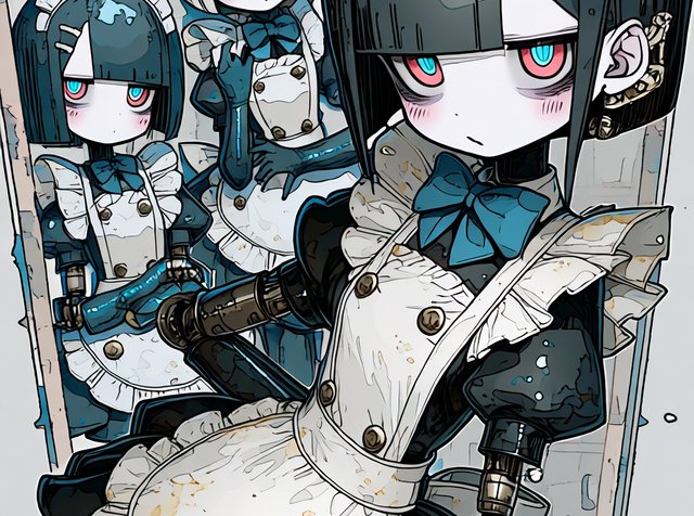 KcraftAIart's tweet image. Bunny Maid-roids