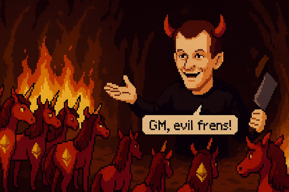 GM Ethereum Unicorn Killers!

May you all have a great day! 

All except Nikita Bier, of course.

Unless this gets 10,000 views.

But it won’t.

So just enjoy this picture of Vitalik and evil Ethereum Unicors.

Remember to read your Ethereum history books.