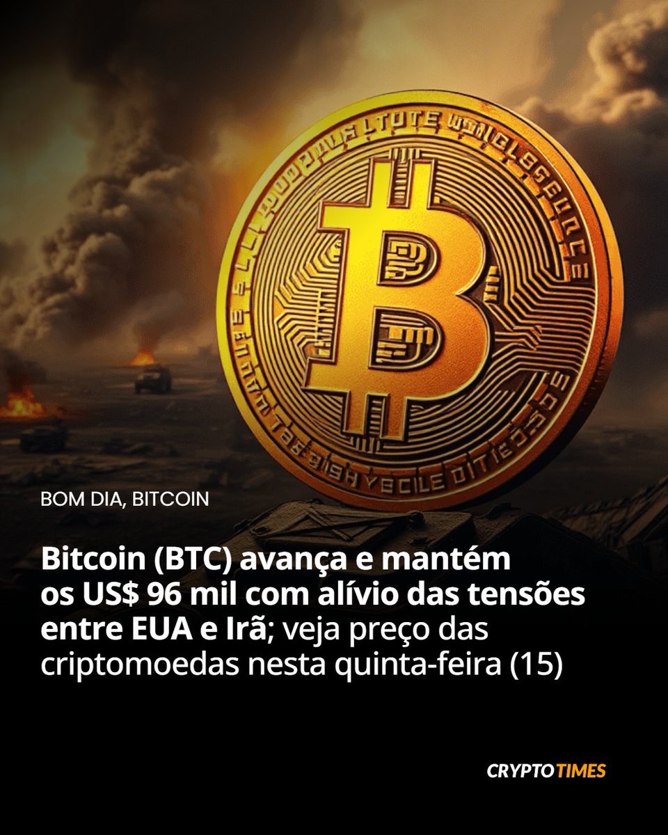 O bitcoin (BTC) é negociado na casa dos US$ 96 mil na manhã desta  quinta-feira (15), com um avanço de quase 2% nas primeiras horas do dia.  Veja o desempenho das dez
