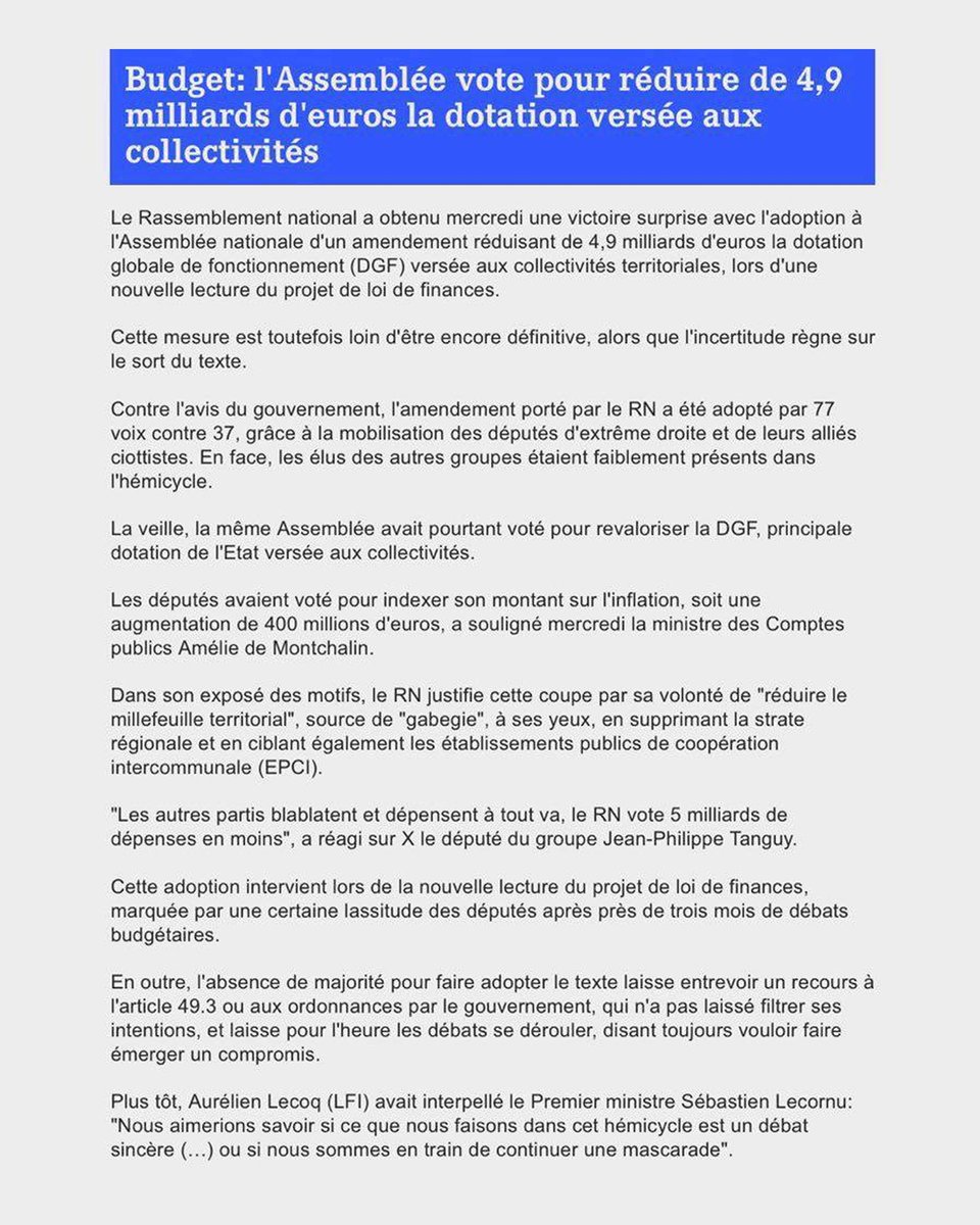 Incroyable, mais vrai : à Paris, le RN et <a href="/franckallisio/">Franck Allisio</a> viennent de faire perdre 43,6 millions d’euros aux Marseillais rien qu’en 2026.

43.635.212 euros de MOINS pour la sécurité des Marseillais, pour nos services publics, pour notre vie quotidienne. Le RN n’aime pas Marseille.