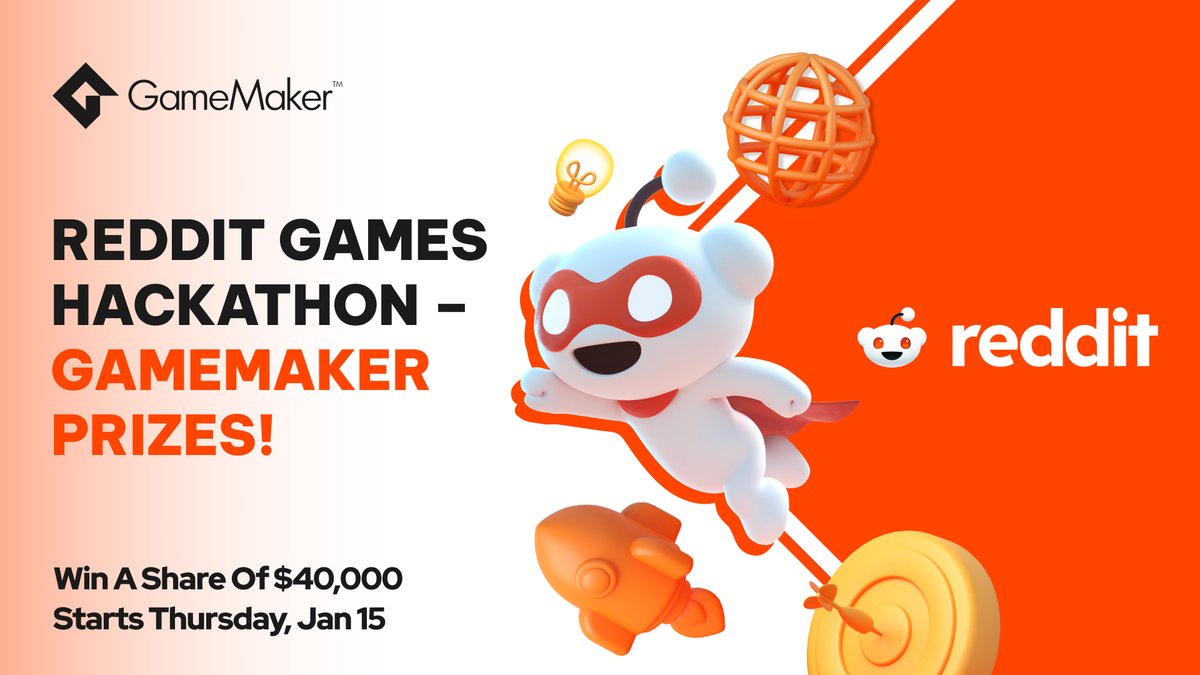 We are Teaming up with <a href="/Reddit/">Reddit, Inc.</a> for their virtual hackathon!
There's a sweet $5k for the best GameMaker game 👀

🗓️ Jan 15 – Feb 12, 2026
💰 $40K in prizes
🔗 gamemaker.io/en/blog/reddit…