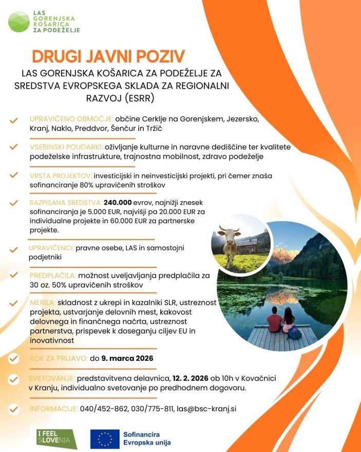 Image for the Tweet beginning: 15.1.2026

Javni poizv LAS Gorenjska košarica