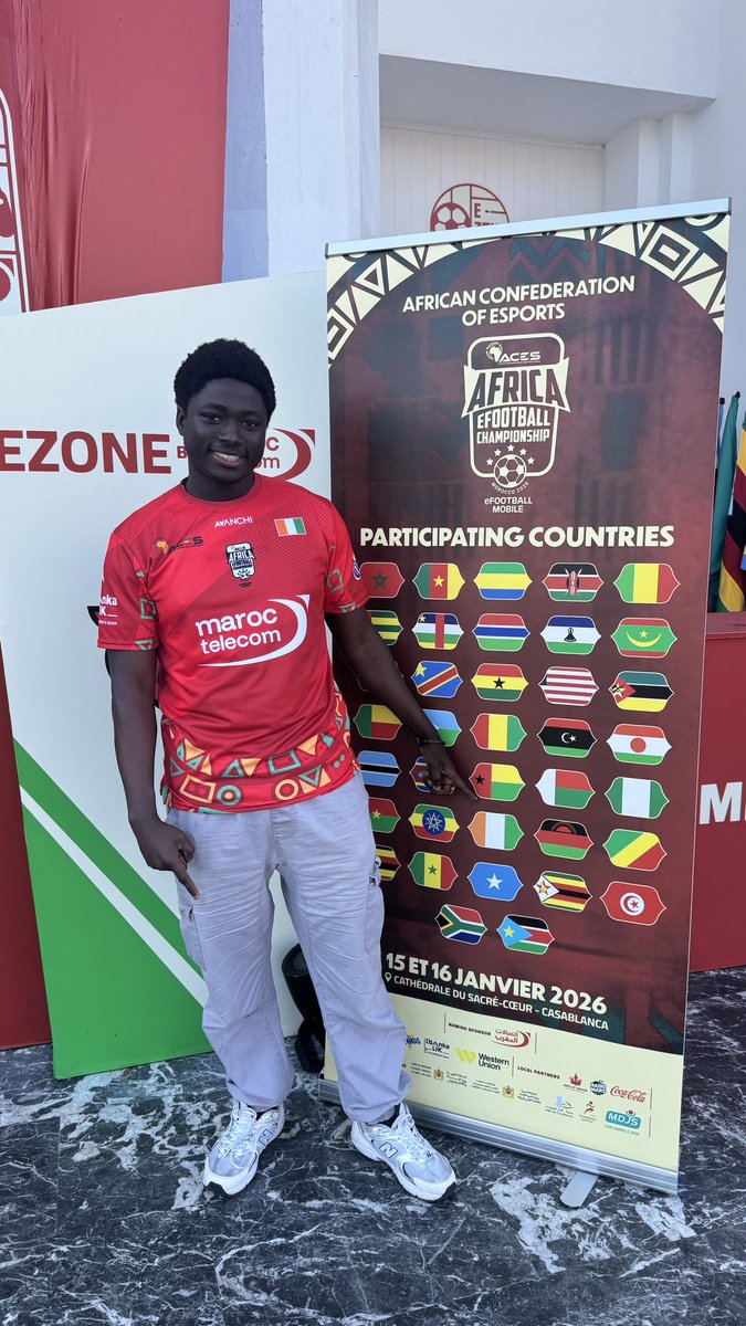 La Côte d’Ivoire sera représentée à la eCAN de l’<a href="/africonesports/">African Confederation of Electronic Sports</a> par Oka Martinez, jeune étudiant en finance de Marché , classé Top 40 mondial en ligne lors de la saison Septembre - Novembre sur le jeu eFootball Mobile.