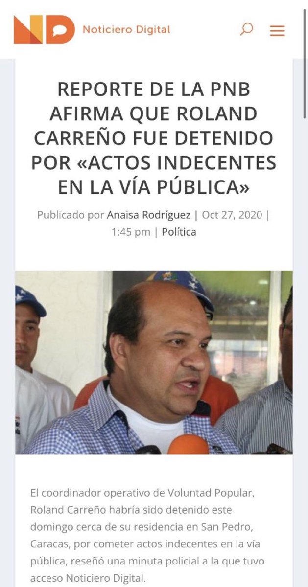 …; y por cometer delitos contra la moral y las buenas costumbres al perpetrar actos lascivos- indecentes en plena vía publica. Nada de preso político. ..