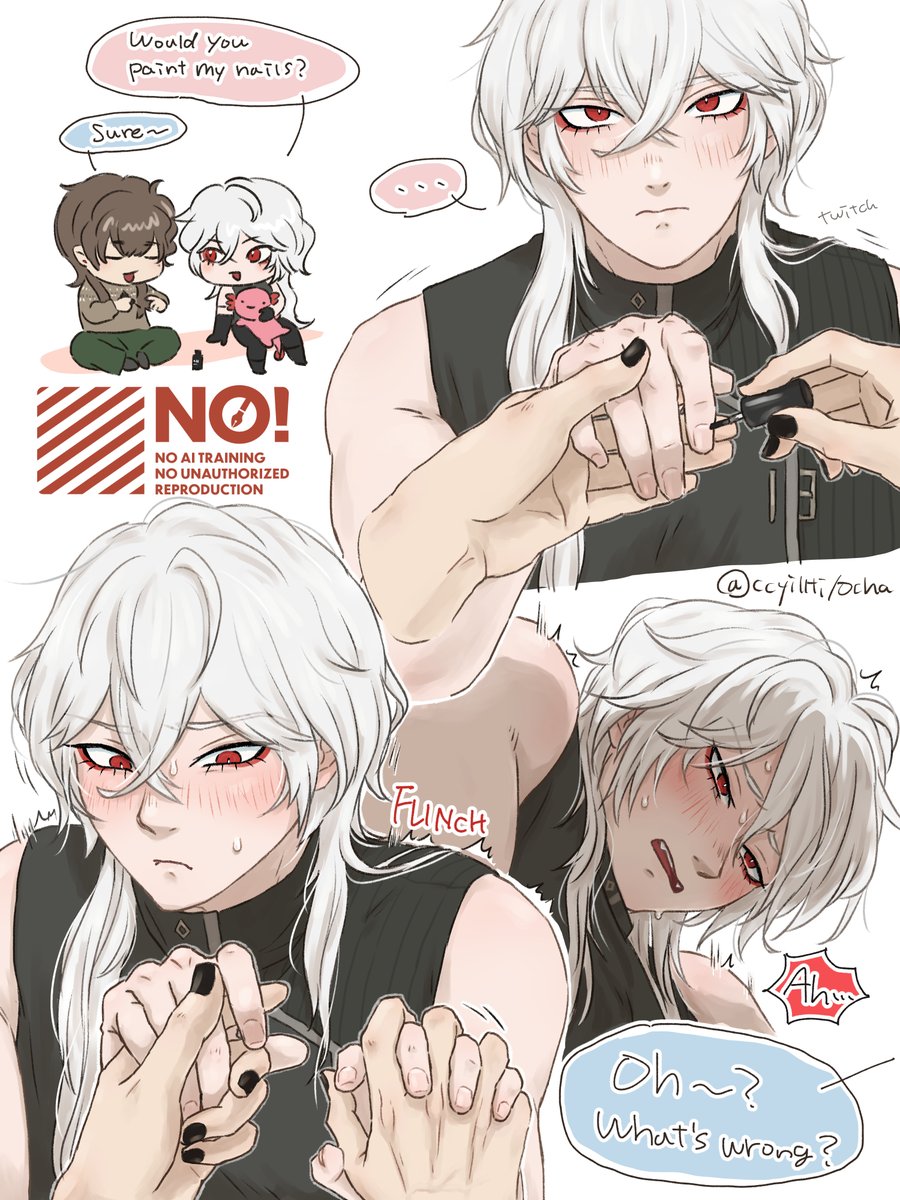 ccyillti's tweet photo. From the Request Box:
Thank you so much for the absolutely adorable idea!
Casper having his nails painted by Sunshine (even though it didn’t happen this time) would be absolutely adorable❤️💀
#ADatewithDeath #ADWD https://t.co/gPRrHj9ZRa