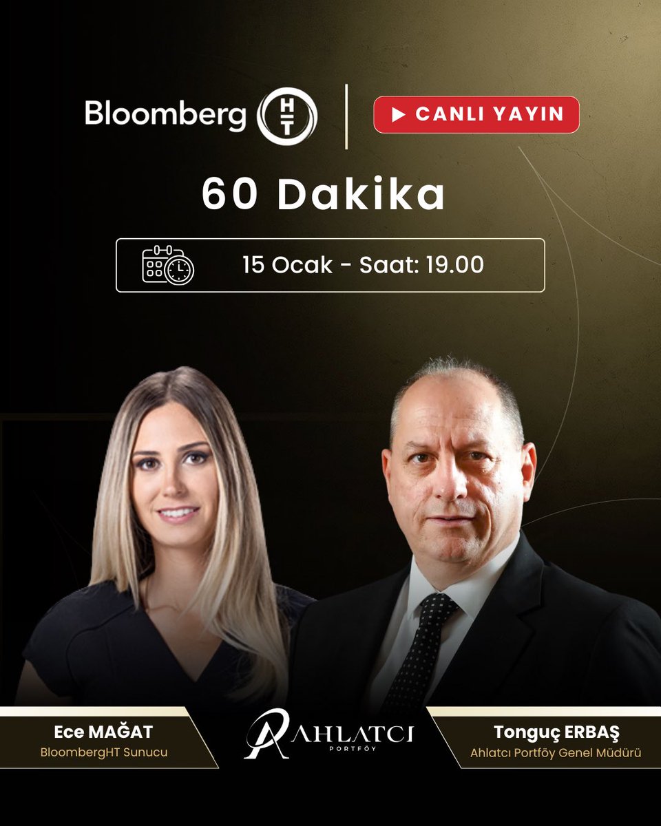 AhlatciPortfoy's tweet image. Ahlatcı Portföy Genel Müdürü Tonguç Erbaş ,bu akşam saat 19.00’da Bloomberg  HT ekranlarında, Ece Mağat'ın sunduğu “60 Dakika” programına canlı yayın konuğu olarak katılacak.

@BloombergHT @Tongucerbas @hayatecemagat 

#AhlatcıPortföy #BloombergHT #60dakika
