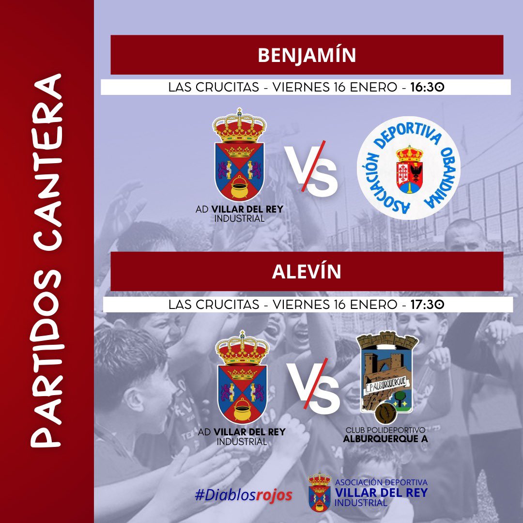 🏆 Partidos de nuestra cantera

Nueva jornada para nuestros equipos de fútbol base. Desde el club les deseamos mucha suerte y éxito en sus respectivos encuentros. ❤️⚽