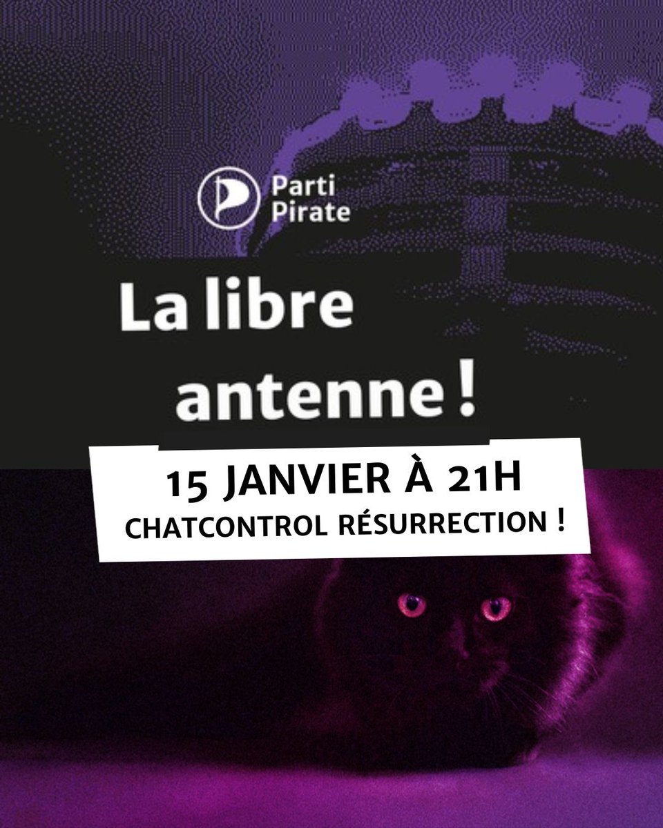 Libre antenne #Pirate c'est ce soir, sur Twitch et nos réseaux.
twitch.tv/partipirate
C'est le retour de #Chatcontrol et l'arrivée de la majorité numérique, avec vous sur notre Discord ?
Libre antenne 21 heures ce soir !