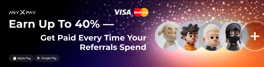 circular_777's tweet photo. Click the link.

Create an account.

When ordering the card, type CRYPTO4YOU.
Done!
👉 Start: https://t.co/zWNnp6i6mc
#AnyXPay #Tutorial #ThreeSteps #CRYPTO4YOU #Easy https://t.co/4a2P1UEGEP