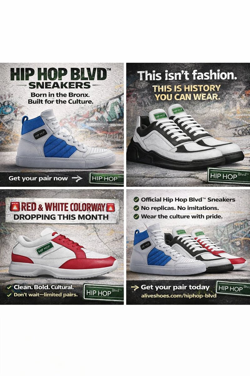 Catch it the Hip Hop Blvd sneakers line.
#HipHopBlvd