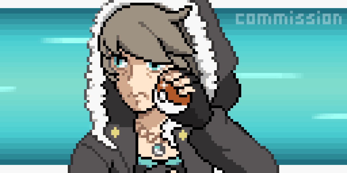 (Left to Right) Pokemon vs trainer portraits for psy_strike, WaterDarkE25, mawileite, and skyezscience!

#pixelart #ドット絵