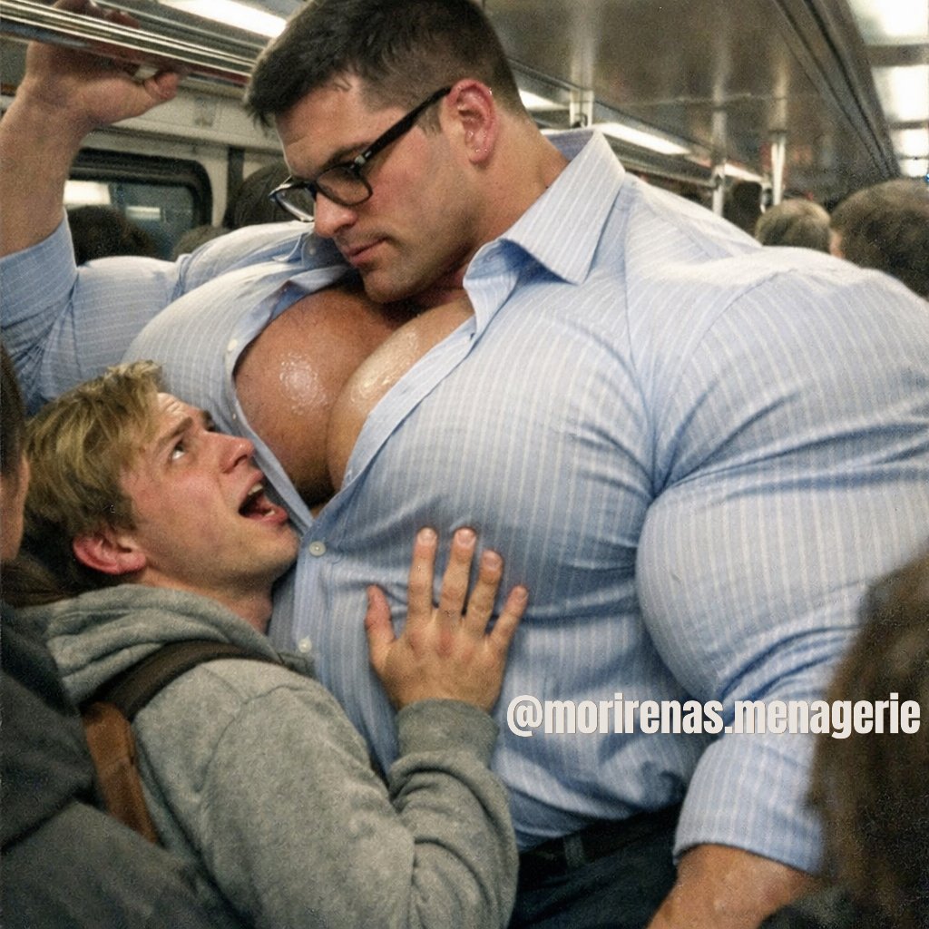 morirenasmenage's tweet photo. As the subway train jerked suddenly, Scott found himself flung against a solid wall. He looked up and found himself staring at the biggest guy he had ever seen.

"Hey there, little dude," a low voice rumbled. "You okay down there?"

#meetcute #subway #bigpecs https://t.co/KYLeQ6uWeY