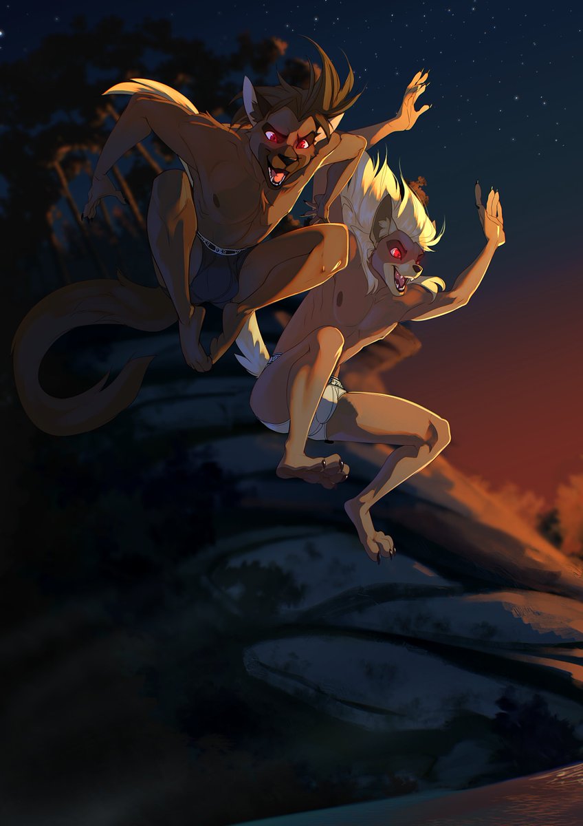 Commission for Shkkf as a gift to their friend Aerokat, owner of these characters, you can check their comic in furaffinity.net/user/aerokat/