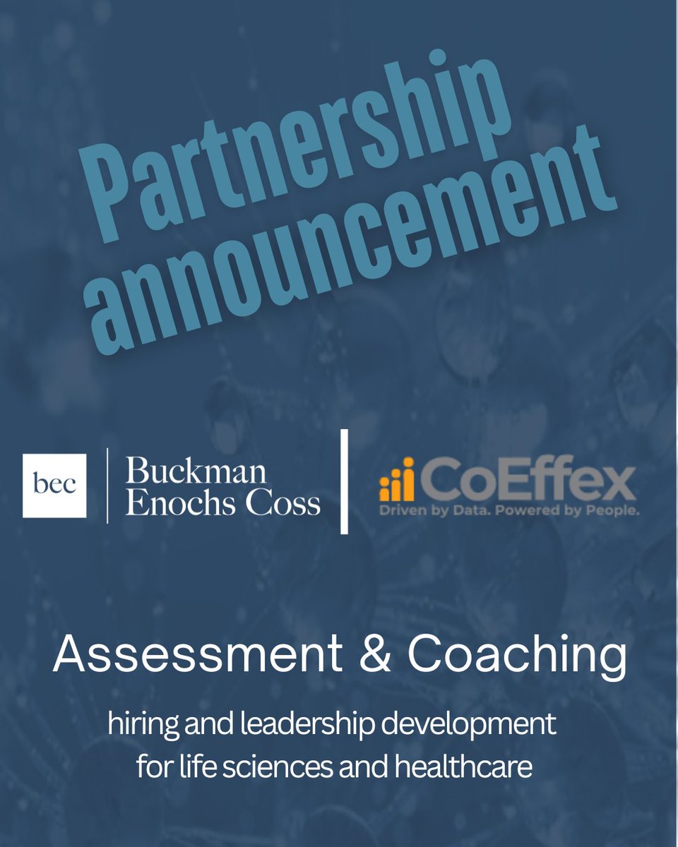 becsearch's tweet photo. We are excited to announce a new strategic #Partnership  between BEC Search and @CoEffex , bringing together #executivesearch, predictive hiring intelligence, and data-driven leadership development for the life sciences and healthcare industries.

https://t.co/0m1AduHK1h https://t.co/2wkcStXvTy
