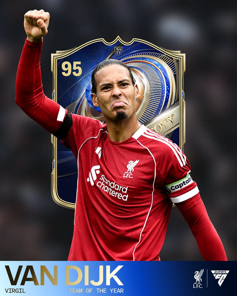 Congrats to <a href="/VirgilvDijk/">Virgil van Dijk</a> who has been named in the <a href="/EASPORTSFC/">EA SPORTS FC</a> #TOTY for the 7th time 😮‍💨

Well in, skipper! 🏆