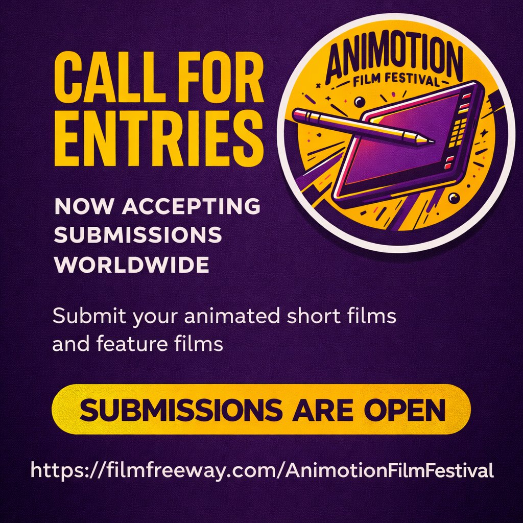 OPEN CALL!  filmfreeway.com/AnimotionFilmF… #2danimation #3danimation #stopmotion #shortfilm #featurefilm #cartoon #filmfestival #redcarpet #festival #animatedshort #cinema #film #opencall #animation #comic #comics #anime #animotionfilmfest #script