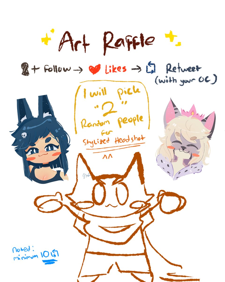 neeko_cat's tweet photo. Art Raffles! (*´∇`)ﾉ✨
I will picked 2 random user ^^
this will closed after 48 hours

#artraffle #artmoots https://t.co/VBXyux6vBB