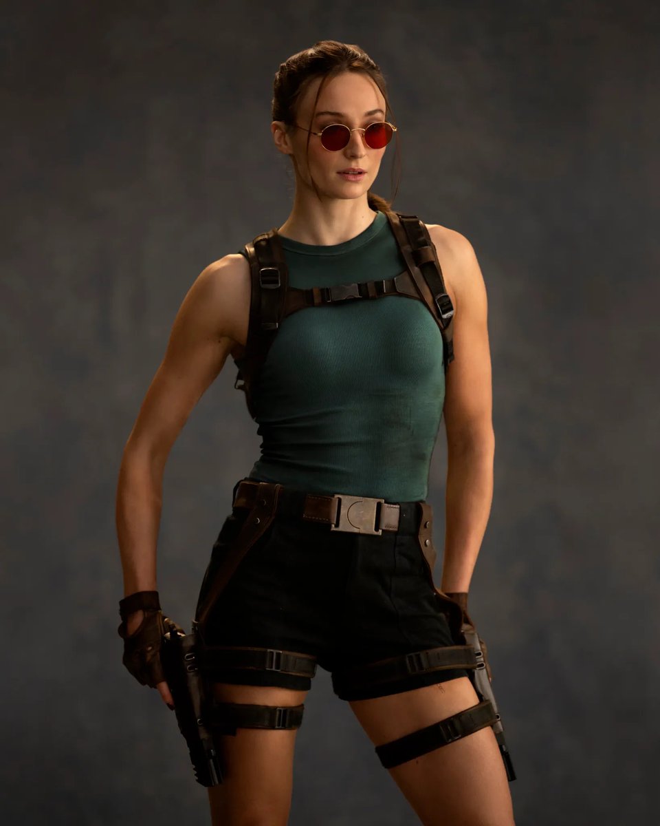First look at Sophie Turner as Lara Croft for the upcoming Prime Video series.