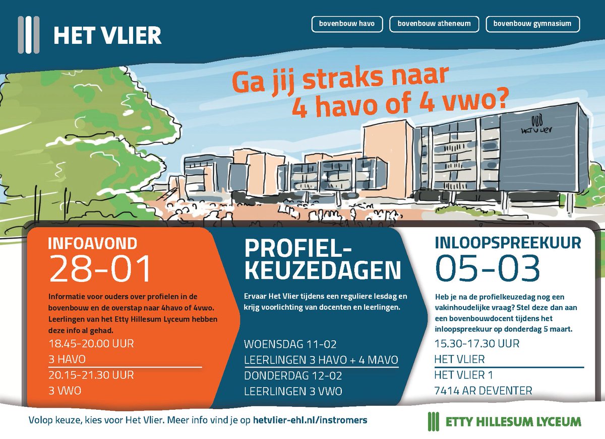 Volop keuze, kies voor Het Vlier!

#profielkeuze #bovenbouw #havo #vwo #gymnasium #deventer #onderwijs #vo