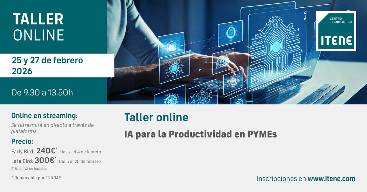 itene's tweet image. 🤖🚀 Descubre cómo la #IA puede hacer despegar la productividad de tu #PYME.

La inteligencia artificial ya no es una promesa de futuro: es una herramienta real para mejorar la eficiencia, automatizar tareas y tomar mejores decisiones en las pequeñas y medianas empresas.

🧵⬇️