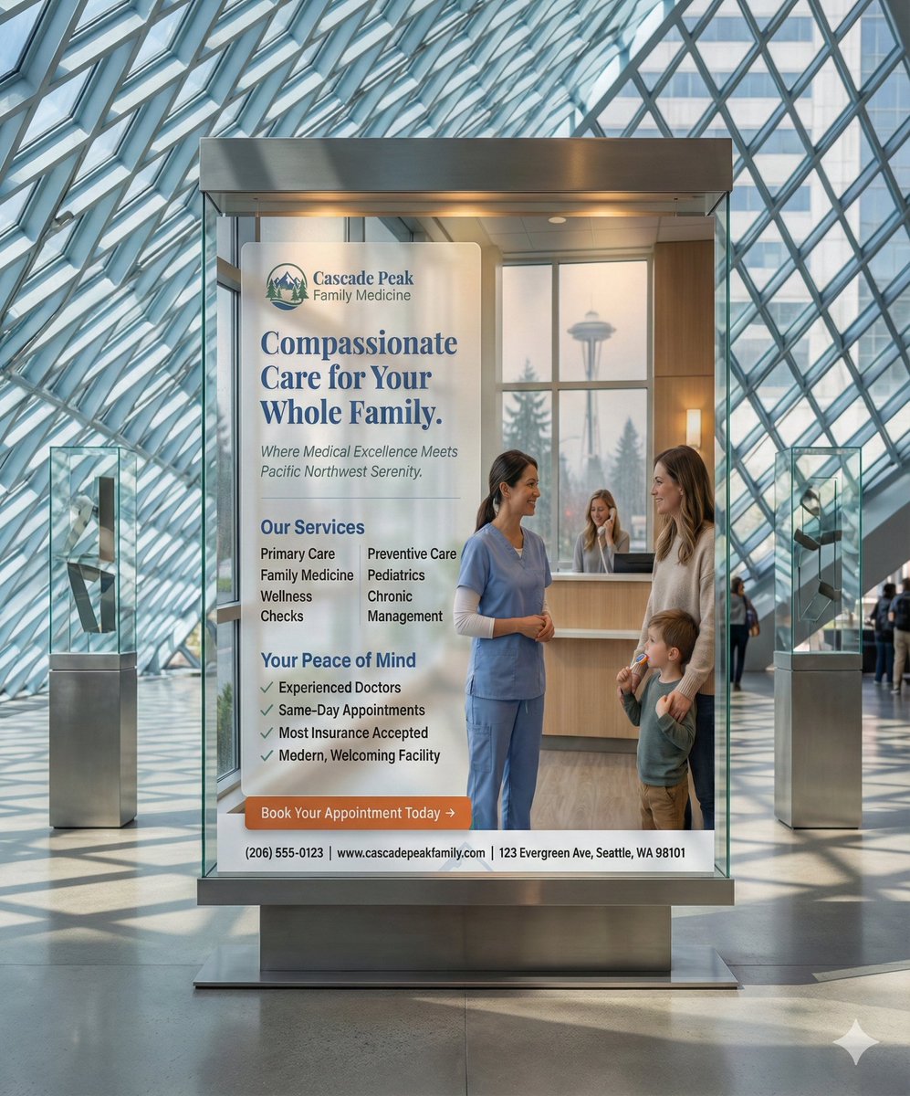 mohajaddi's tweet photo. Catching up on Day 3. Sorry for being late. Designed some flyers to bring calm and trust to a Seattle clinic. 🌲🏔️❤️
#Tarius5daysChallenge https://t.co/THbxqviqPw