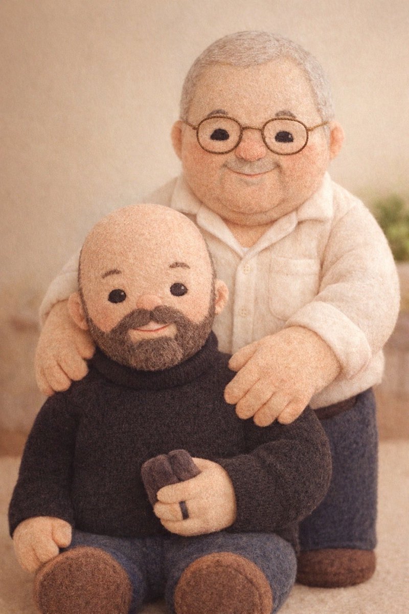 Estos somos mi padre y yo según mi padre y ChatGPT. Igual me tengo que cambiar la foto de perfil :)