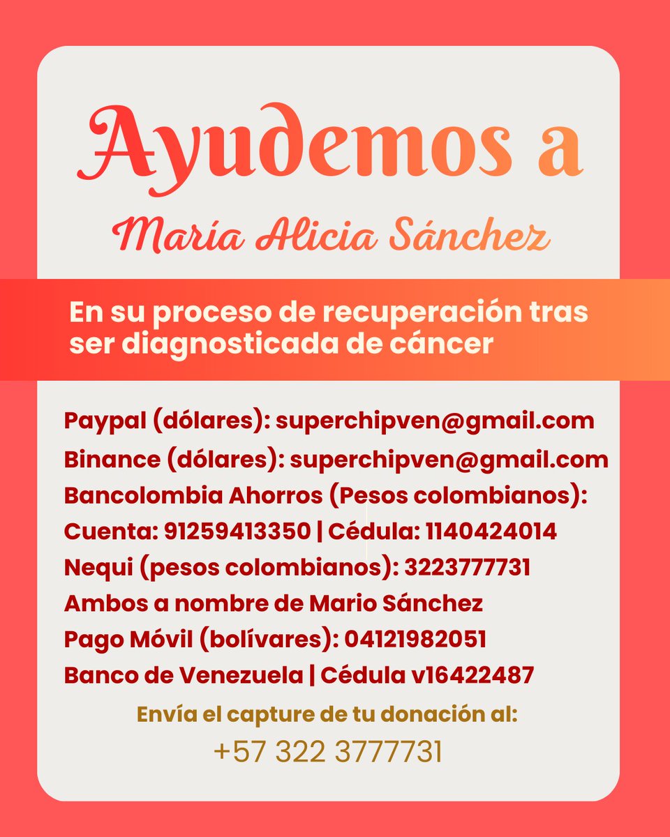 MarioSanchezVe's tweet image. Lamentablemente hace unos días nos confirmaron que a mí mamá le reapareció el mismo cáncer (sarcoma) que tuvo hace unos meses.

Ayer en la cita con el ortopedista oncólogo nos comentó que tristemente la mejor opción era la desarticulación de cadera (el tipo de amputación más…