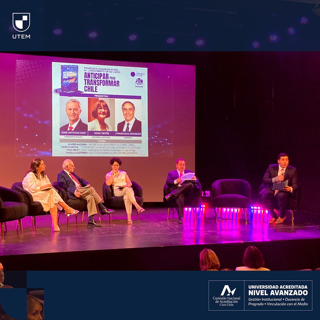 #RepresentantesUTEM | La académica Paola Aceituno participó en la presentación del libro "Anticipar para transformar Chile: Una propuesta de institucionalidad del futuro" en el <a href="/congresofuturo/">Congreso Futuro</a>, del senador Francisco Chahuán, que destaca la gobernanza anticipatoria del Estado.