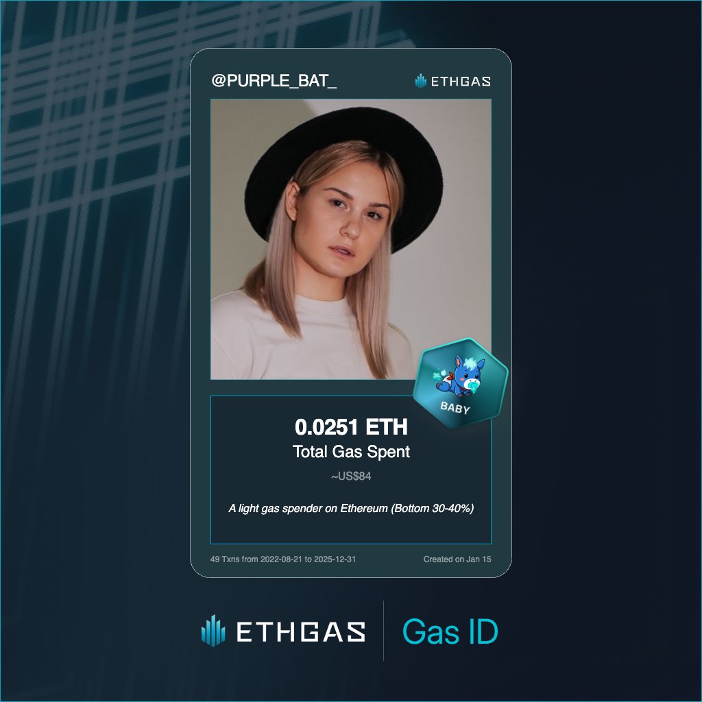 Just unlocked my Gas ID via ETHGas 🪪

I'm a Baby Jack with 0.0251 ETH spent on gas since Beacon Chain - now fueling my climb to the Gasless Future and earned 4 Beans already. 

Reveal yours at ethgas.com/community/gas-…
