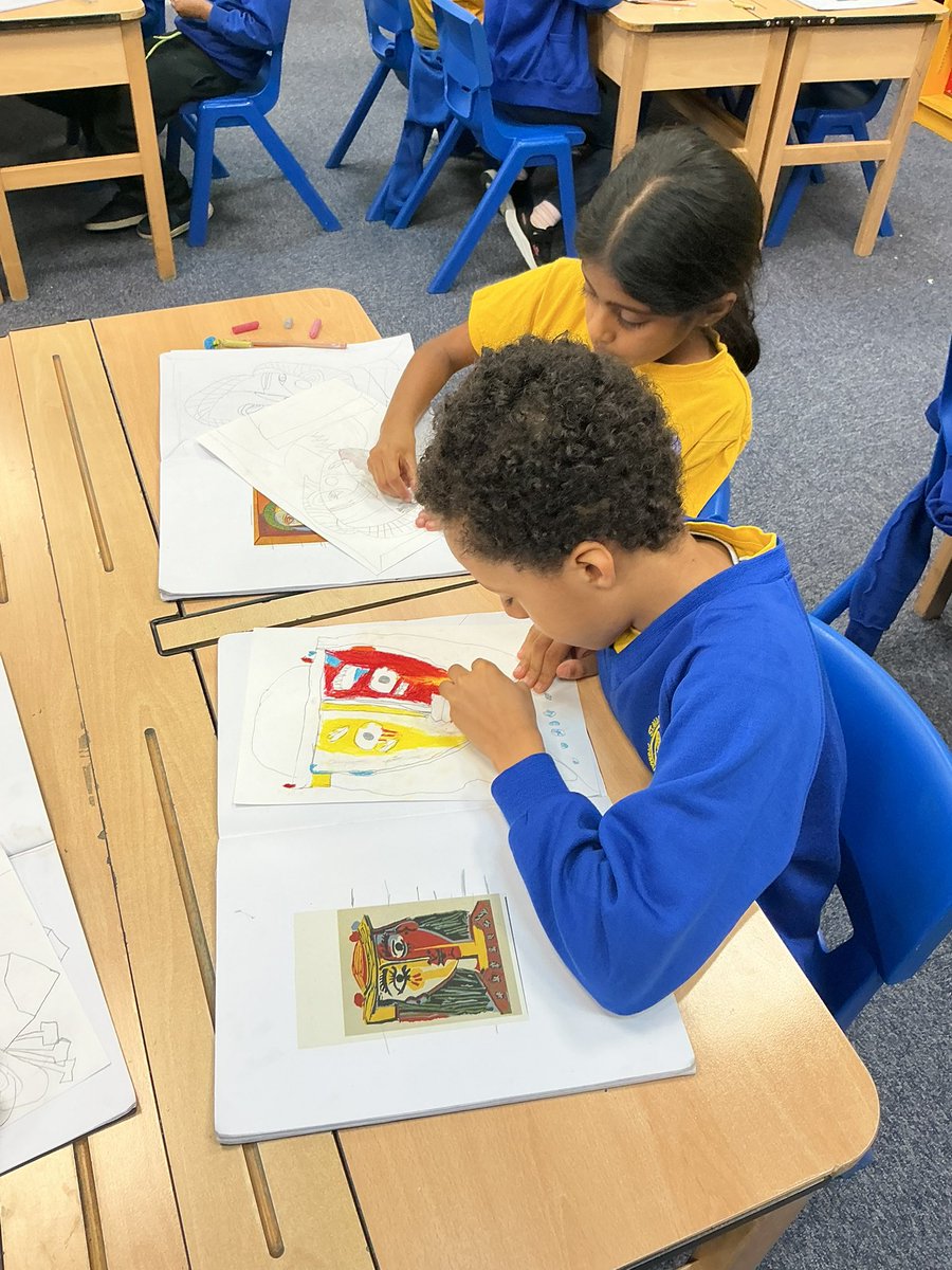 StMaryB17's tweet photo. We are so lucky to have Mme Baille to teach us art! We are recreating Pablo Picasso’s portraits. #Art #Picasso #RRSA #Art29 https://t.co/luGDk1131Q