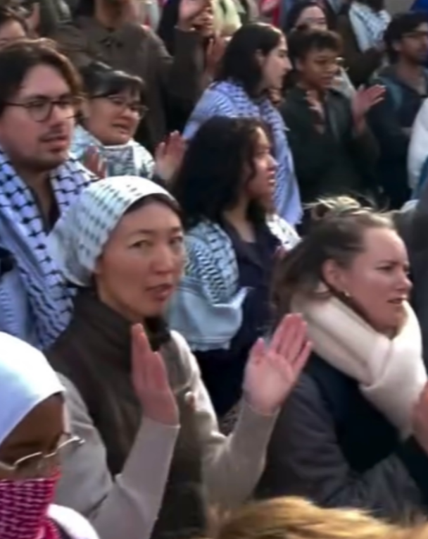 🚨 Hi Kristi. <a href="/Sec_Noem/">Secretary Kristi Noem</a> 

This bum is still here. Professor Aisulu Kulbayeva, Northeastern University. She's here on a visa from KAZAKHSTAN.

During a pro-Hamas rally on campus, she wildly chanted with students for the destruction of America and Israel. Why are we funding this?