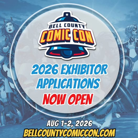 BellComicCon's tweet image. ***CALLING ALL VENDORS***

Vendor applications for Bell County Comic Con 2026 are officially OPEN! 

August 1–2, 2026

Apply here:
conventions.leapevent.tech/space_applicat…

For more information, please visit:
bellcountycomiccon.com
