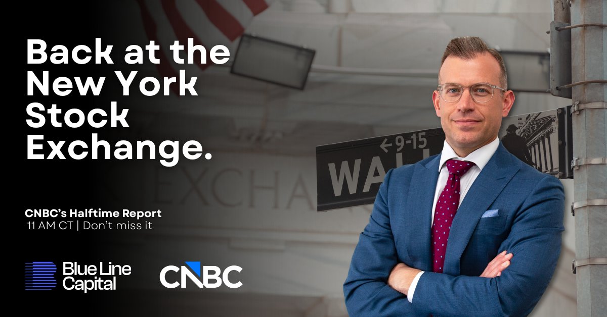Blue_Line_Cap's tweet image. Live from the NYSE, @bill_baruch is on CNBC’s Halftime Report for the hour. Catch the committee’s take on earnings, geopolitics, and more at 11 AM CT.
