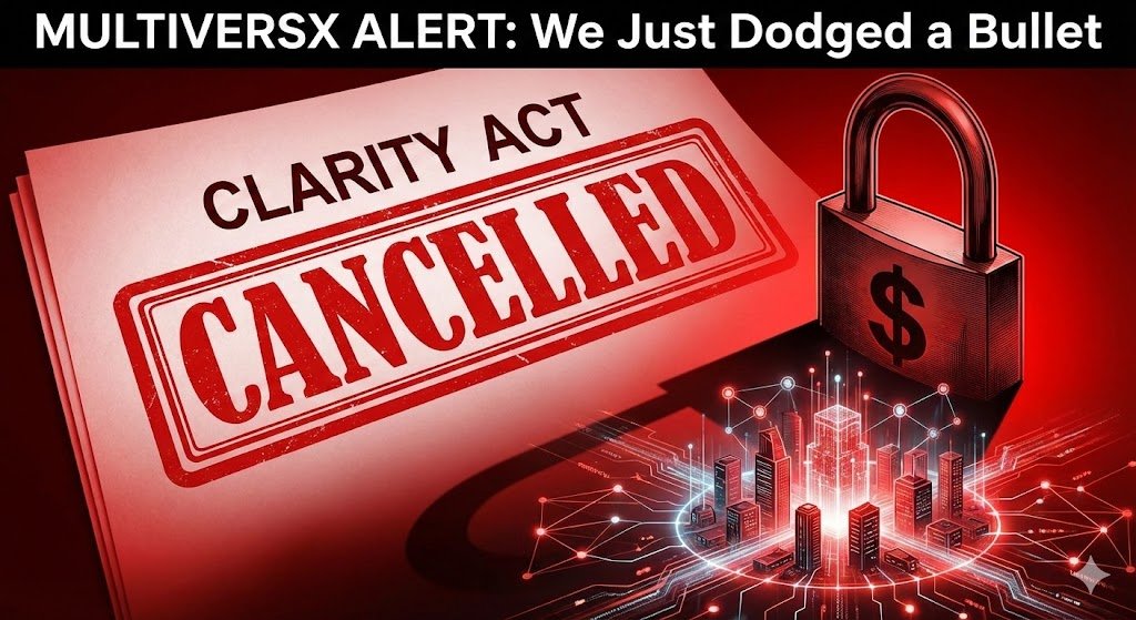 1/15🚨 RED ALERT: The "Clarity Act" was a trap for MultiversX.

We just dodged a bullet that would have killed <a href="/xPortalApp/">xPortal</a> , <a href="/HatomProtocol/">Hatom Labs</a> , and <a href="/SovereignChains/">Lightspeed Chains by MultiversX</a>  overnight.

The Senate vote was CANCELED, but you need to see what they tried to do to your $EGLD bags.

It wasn't