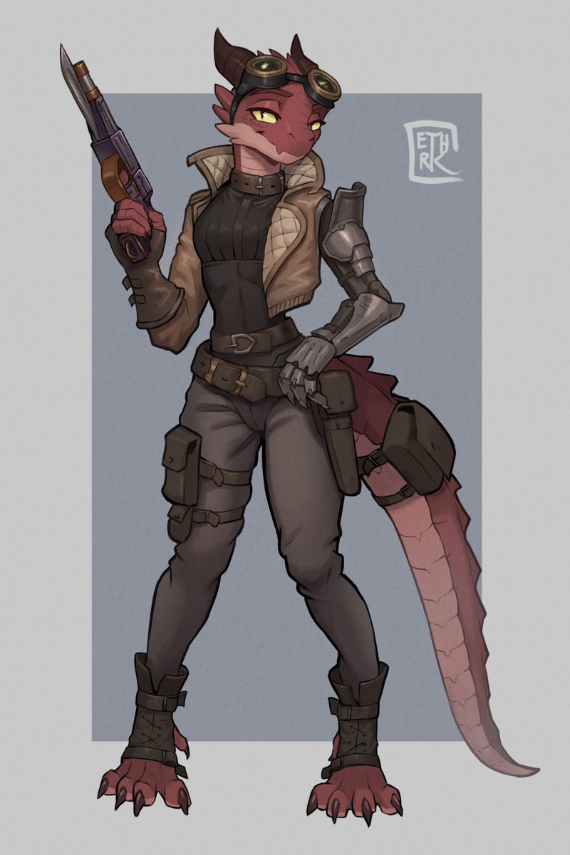 EthrkArt's tweet image. Rem the kobold bandit. Comm.