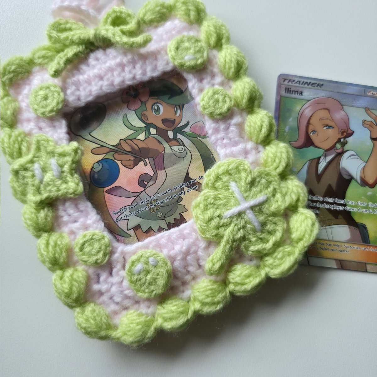 oddinent's tweet image. originally made for k-pop photocards but like, pokemon cards were my first card collection

and what's the point of having thousands of £ worth of pokemon cards if you cant do this as a small business owner and crochet artist 🥹

oddinent.com/shop/kpop/phot…