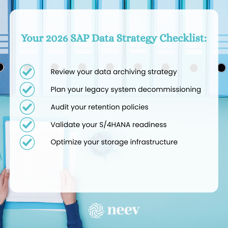 Is your SAP environment lean, compliant, and ready to scale?
From phasing out outdated systems to aligning with modern storage and compliance standards, now is the time to assess and act.

Make this the year you take control of your SAP data future. #SAPStrategy #S4HANA