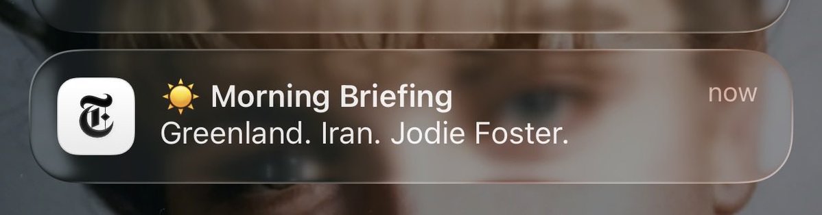 enjoying how the morning push notifications look like a manchurian candidate activation phrase