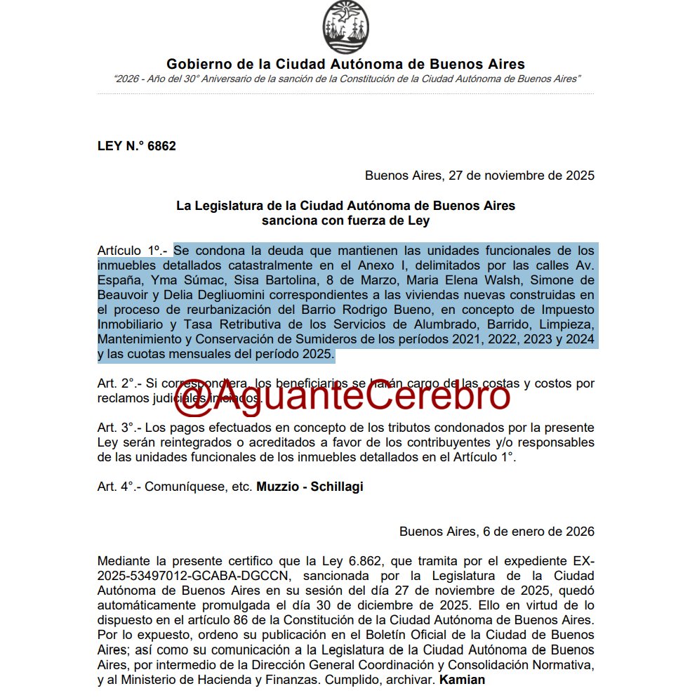 Regalamos viviendas en la villa Rodrigo Bueno y les condonamos el ABL.
La ciudad de Buenos Aires está perdida con el PRO.