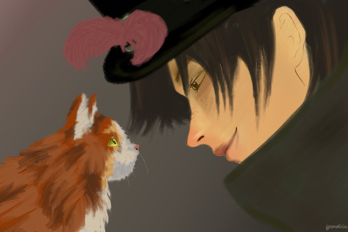 monokleins's tweet image. wandering magician met a wandering cat
