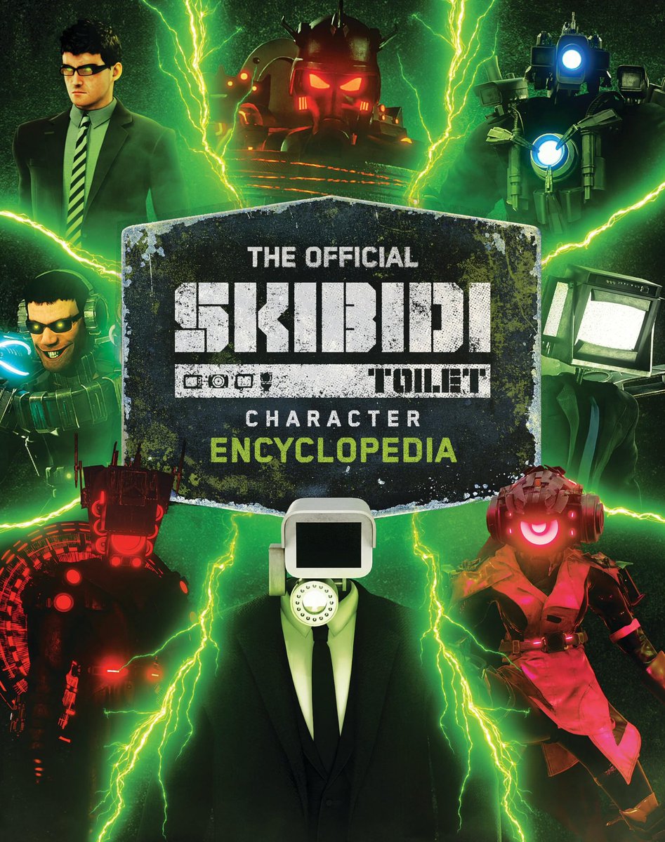 Mnoomer48's tweet image. The cover for 'The Official Skibidi Toilet Character Encyclopedia" has been revealed.
The book releases November 2026, let's hope Boom is back by then, or else nobody is buying this