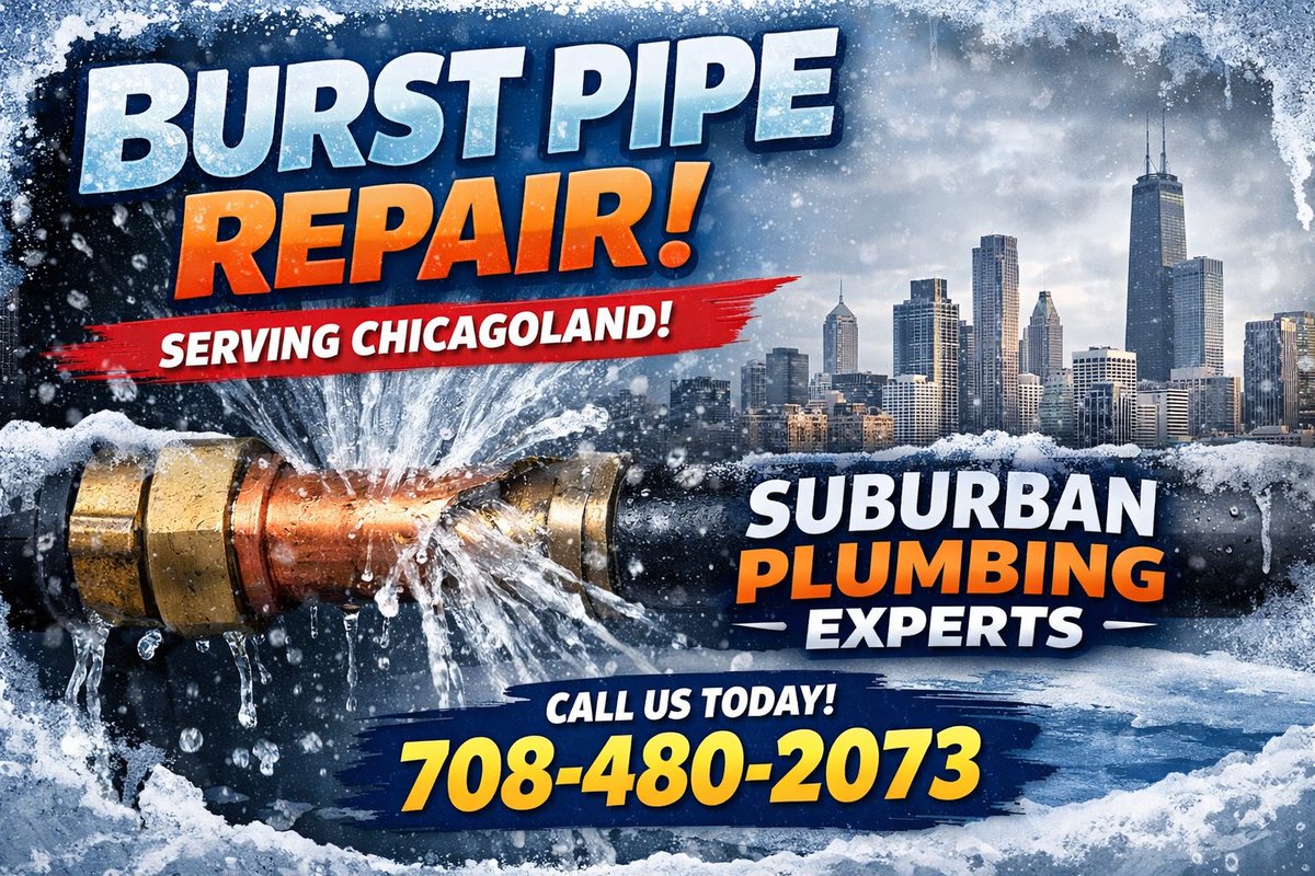 💧 Burst Pipe Repair in Chicagoland! ⚡

Leaks happen fast—so do we. Suburban Plumbing Experts will stop the leak, repair the damage, and get your home or business back to normal!

📞 Call Now: 708-480-2073
🔗 Learn more: suburbanplumbingexperts.com/burst-pipe-ser…

#burstpipe #chicagoplumber