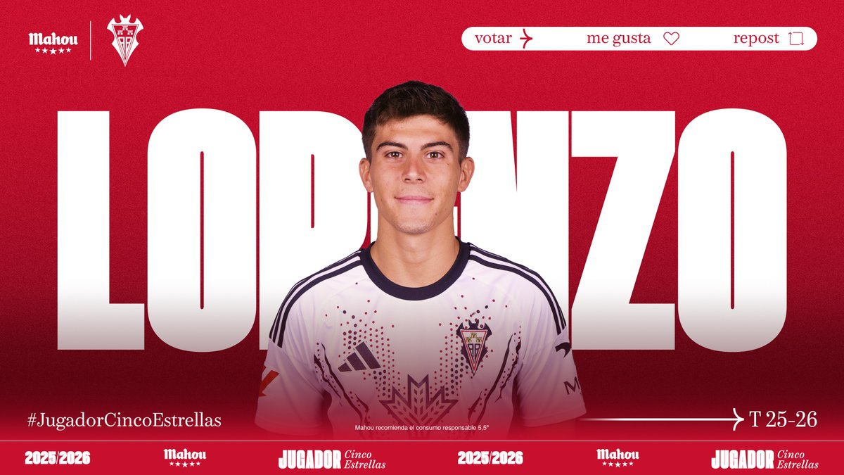 RT o MG si crees que <a href="/lorenzo2aguado/">Lorenzo Aguado</a> ha sido el #JugadorCincoEstrellas del <a href="/AlbaceteBPSAD/">Albacete Balompié 🤍</a> en diciembre. (2/5)