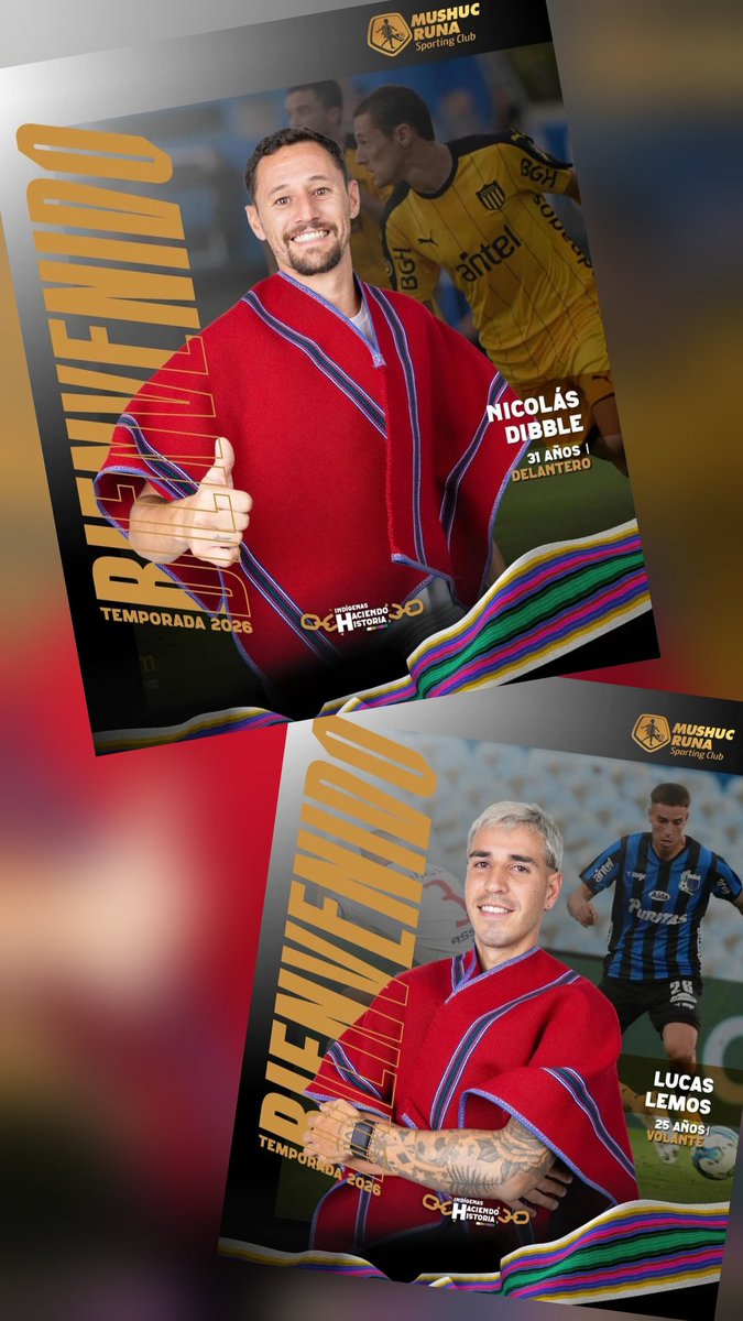 MartinBachs's tweet image. URUGUAYOS: #DIBBLE Y #LEMOS A ECUADOR

- El delantero Nicolás Dibble, de 31 años, es nuevo jugador de Mushuc Runa de #Ecuador. Viene de jugar en @CAFenix_ 

-El volante Lucas Lemos, de 25 años, también viaja a Ecuador para jugar en MR. Viene de jugar en @cariverplateuru
