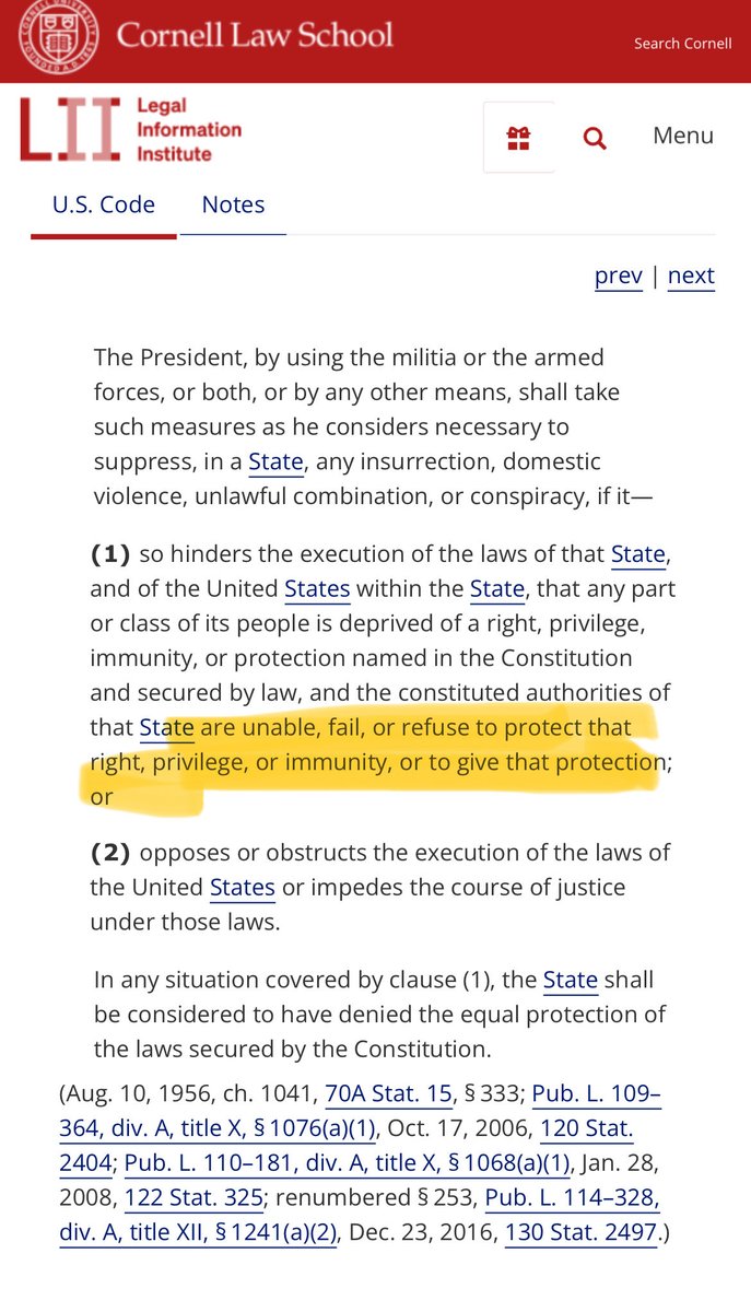 adamscochran's tweet image. Minnesota NEEDs to deploy the National Guard on a mission of “maintaining the peace between ICE and protestors”

It BLOCKS Trump from nationalizing.

The Insurrection Act requires that the State has “failed” or “refused” to engage in protections.

The Guard CANNOT be nationalized…