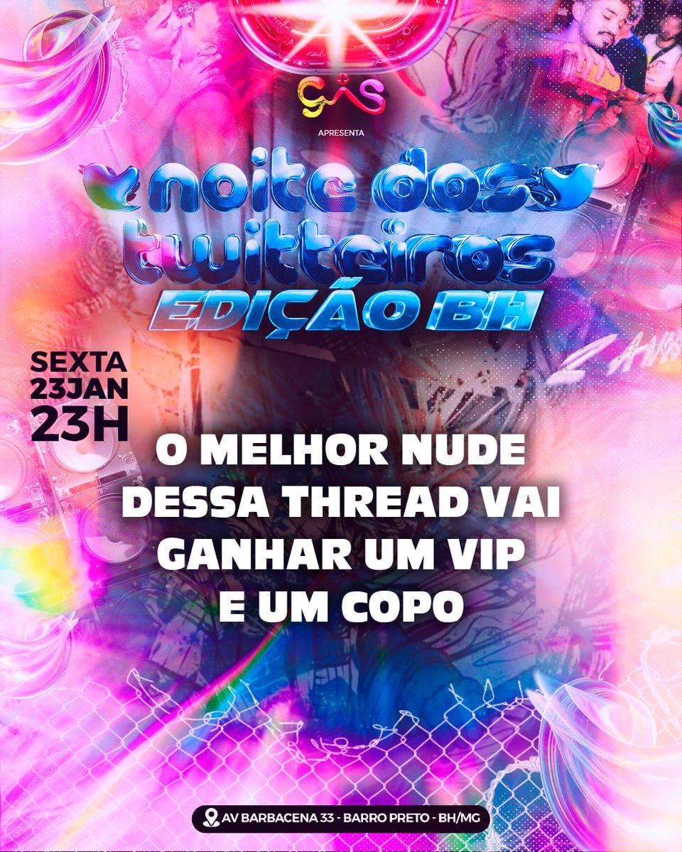 🚨 ATENÇÃO, TWITTEIROS DE BH 🚨

O nude mais curtido da thread vai ganhar:

🔥 VIP + 1 COPO 🔥
da Noite dos Twitteiros — Edição BH do dia 23/01

Capricha e manda ver 👀🔥

#NoiteDosTwitteiros #EdiçãoBH #TwitterBH #BH #Belohorizonte